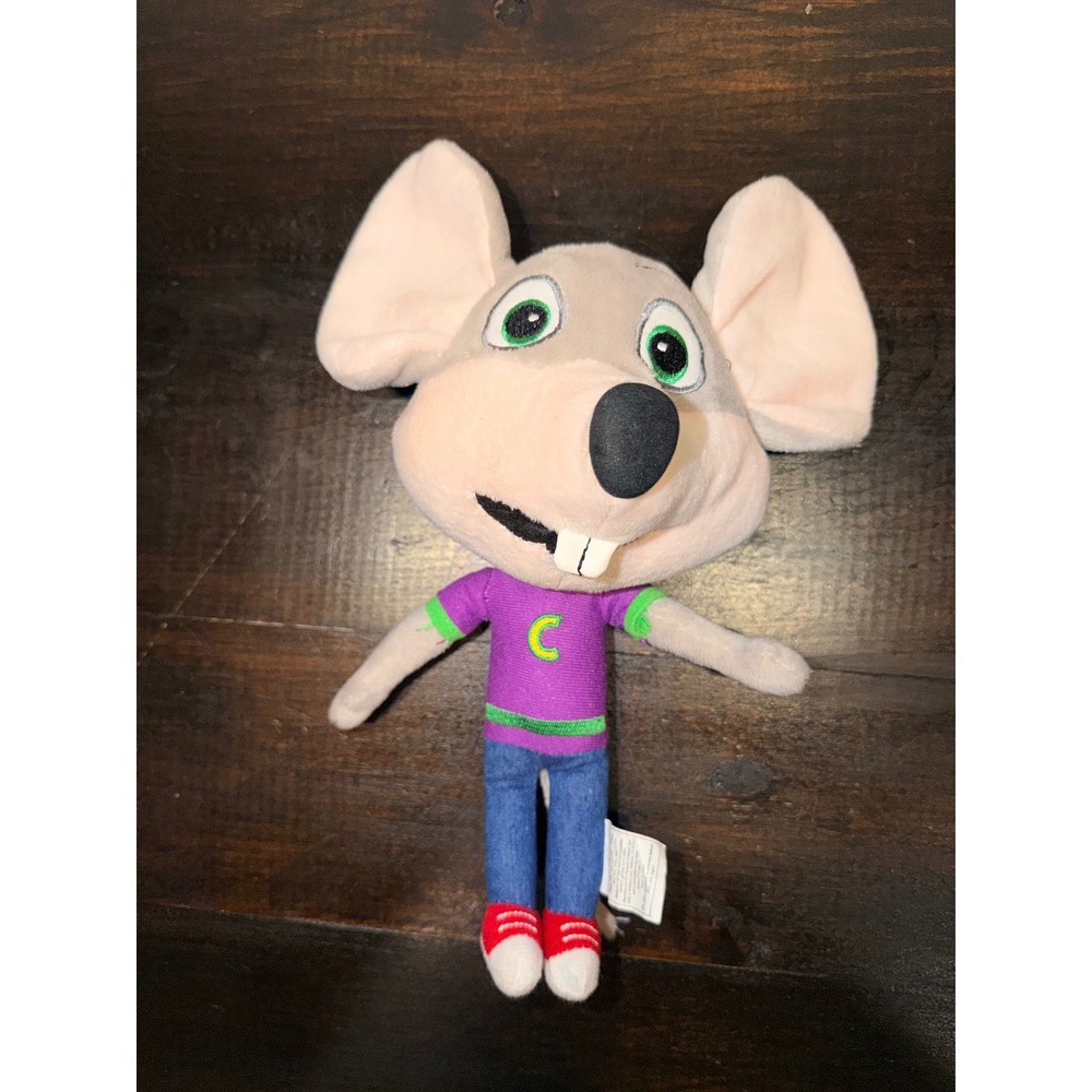 Chuck E. Cheese Plush Mouse Mascot Purple Shirt 10 Inch Stuffed‎ Animal Toy